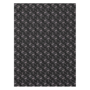 Elegant Modern Pink Hearts and Keys Pattern Tablecloth