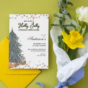 Elegant Modern Plaid Christmas Party Invitation
