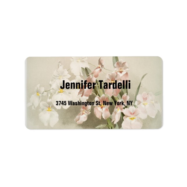 Elegant Modern Plain Professional Floral Vintage Label (Front)