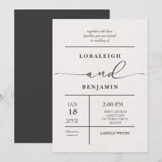Elegant & Modern Polished Look Wedding Invitation
