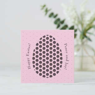 Elegant Modern Polka Dot Easter Egg Classic Rose Holiday Card