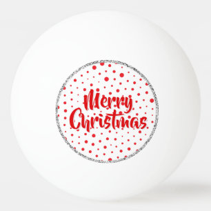 Elegant Modern Polka Dots -Red- Customize BG Ping Pong Ball