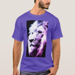 Elegant Modern Pop Art Lion Head Men's Purple T-Shirt<br><div class="desc">Custom Elegant Modern Pop Art Lion Head Template Add Image Logo Photo Basic Purple Dark T-Shirt.</div>