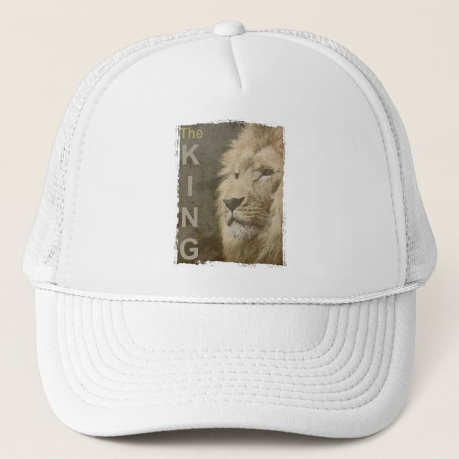 Elegant Modern Pop Art Lion Head Template Trucker Hat (Front)