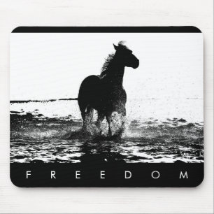 Elegant Modern Pop Art Running Horse Freedom Mouse Pad