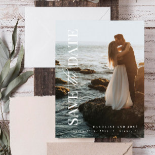 Elegant Modern Portrait Photo Save the Date Postcard