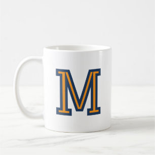 Elegant Modern Preppy Monogram Initial Navy Blue Coffee Mug