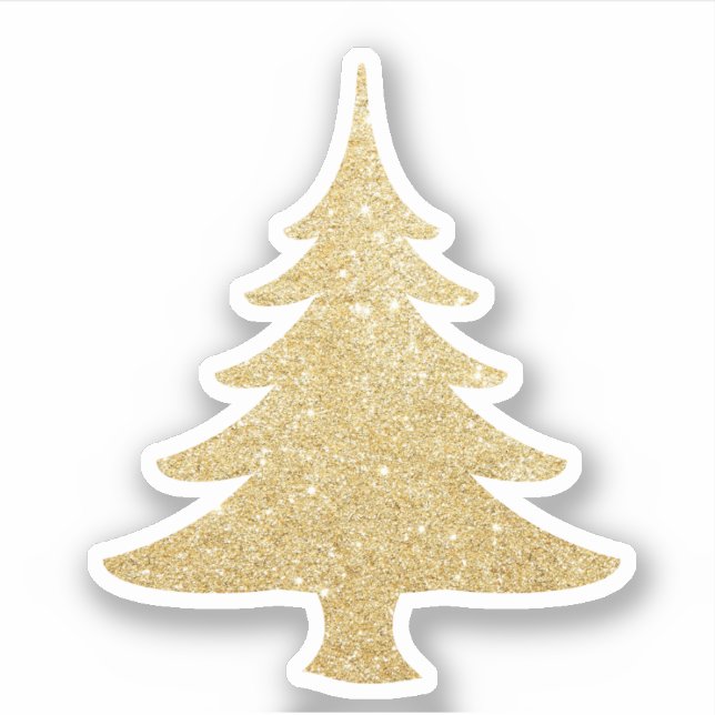 Elegant modern pretty gold glitter Christmas tree (Front)