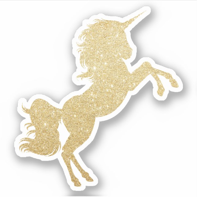 Elegant modern pretty gold glitter unicorn (Front)