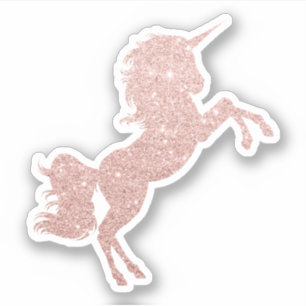 Elegant modern pretty rose gold glitter unicorn