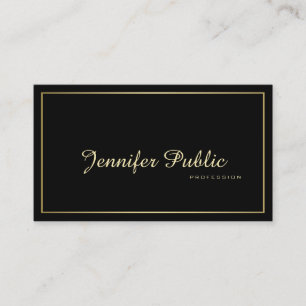 Elegant Modern Professional Black Gold Plain Business Card