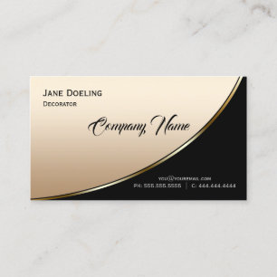 Elegant Modern Professional Black Light Gold Business Card