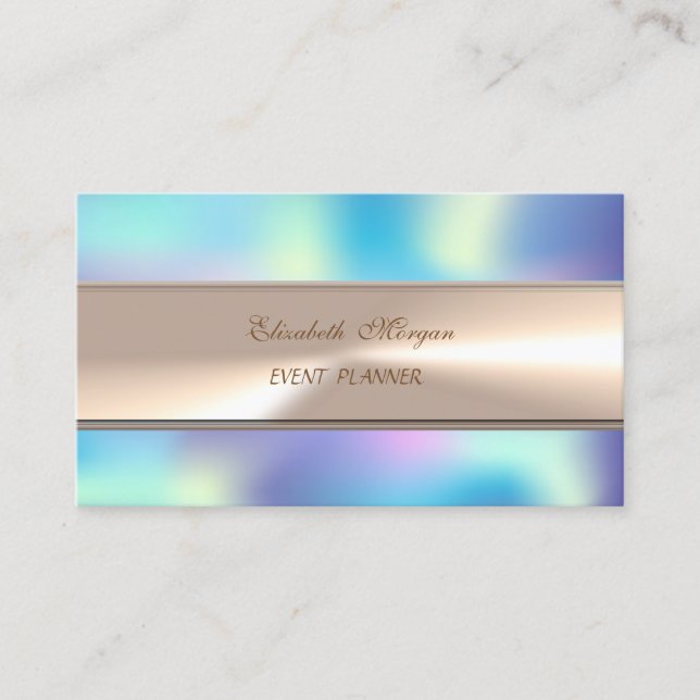 Elegant Modern Professional Colourful Holographic Business Card (Front)