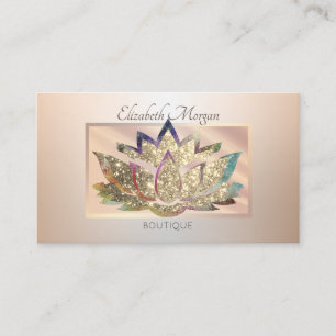 Elegant Modern Professional Frame,Glitter Lotus Business Card