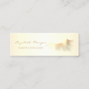Elegant Modern Professional Gold Faux Lashes Mini Business Card