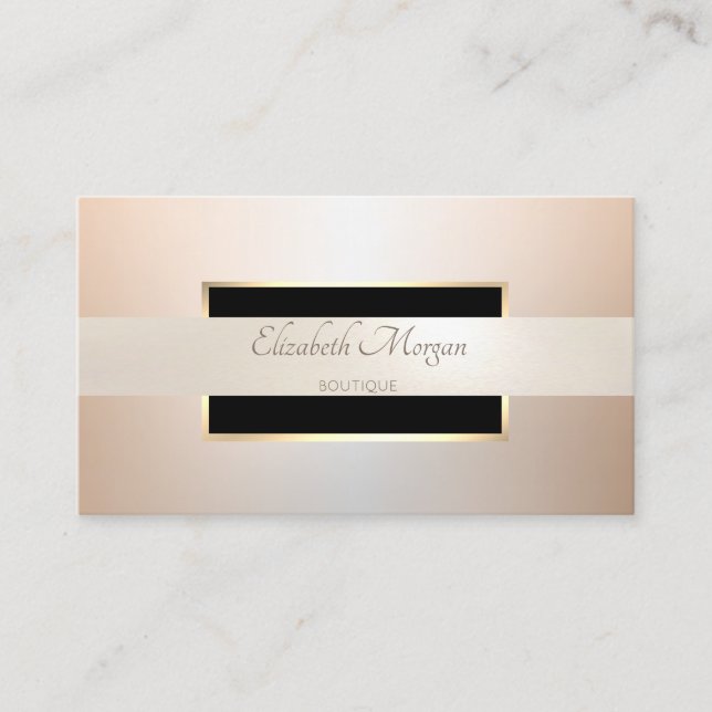 Elegant Modern Professional Luminous Frame, Stripe Business Card (Front)