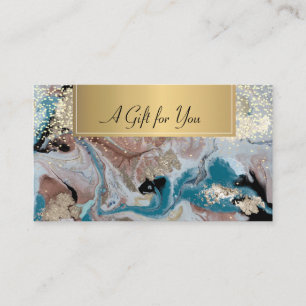 Elegant Modern,Professional Marble Gold Confetti Discount Card
