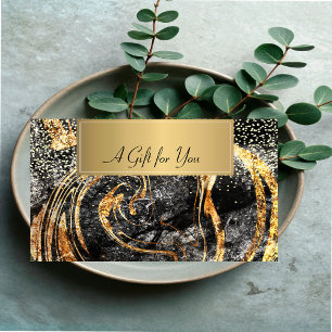 Elegant Modern,Professional Marble Gold Confetti Discount Card