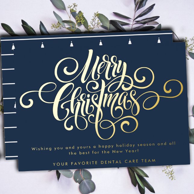 Elegant Modern Professional Merry Christmas Script Foil Holiday Card (Creator Uploaded)