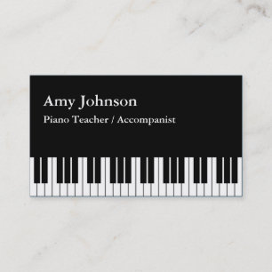 Elegant, Modern, Professional, Piano Teacher Business Card