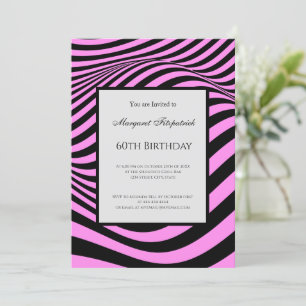Elegant Modern Purple Black Birthday Party Invitation