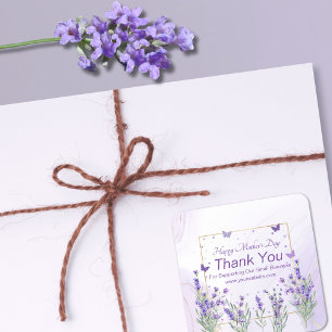 Elegant Modern Purple Gold Spring Flower Square Sticker