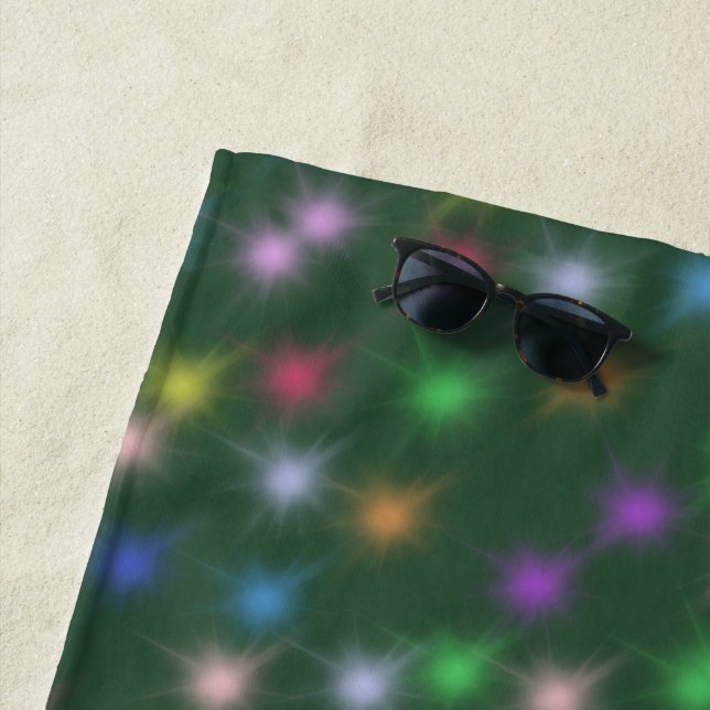 Elegant Modern Rainbow  colourful gradient Star  Beach Towel (In Situ)