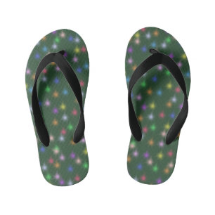 Elegant Modern Rainbow  colourful gradient Star  Kid's Flip Flops
