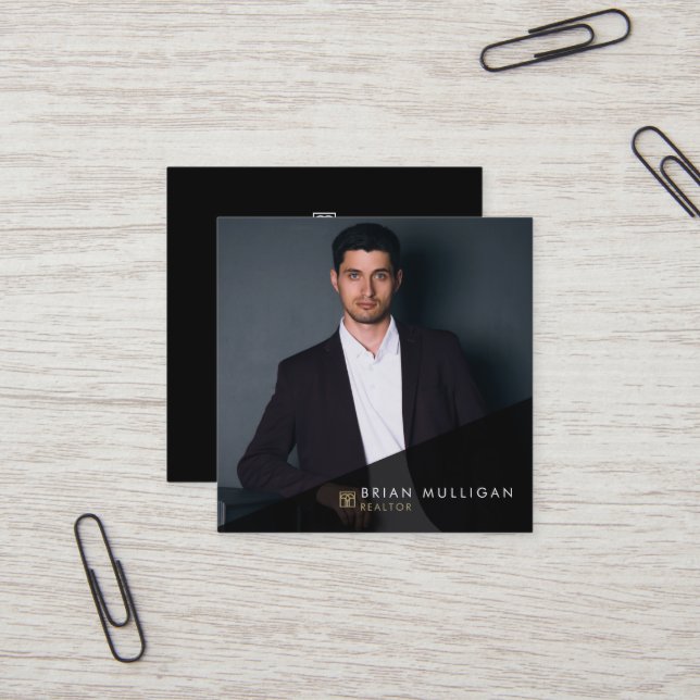 Elegant Modern Real Estate Agent Business Card  (Front/Back In Situ)