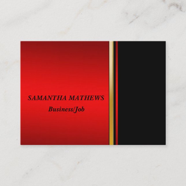ELEGANT MODERN RED BLACK CORPORATE PROFESSIONAL BUSINESS CARD (Front)