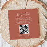 Elegant & modern Red Clay Honeymoon fund QR code Enclosure Card<br><div class="desc">A modern typography and a trendy terracotta colour for your wedding stationery: choose this simple and elegant wedding suite. Fully customizable: you can change the background as well as the text colour as you like. Replace the image with your own custom QR code to give your guests access to your...</div>