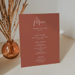 Elegant & modern Red clay wedding menu Pedestal Sign<br><div class="desc">A modern typography and a trendy terracotta colour for your wedding stationery: choose this simple and elegant wedding suite. Fully customizable: you can change the background as well as the text colour as you like.</div>