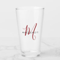 Elegant Modern Red Script Monogram