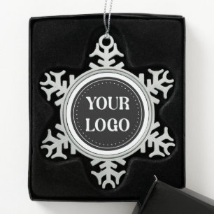 elegant, modern, refined, & editable.  snowflake pewter christmas ornament