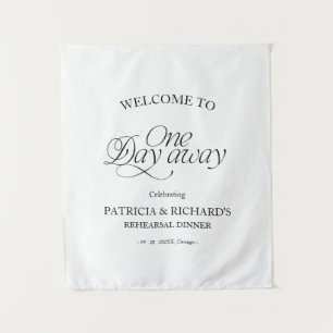 Elegant Modern Rehearsal Dinner Welcome Sign Tapestry