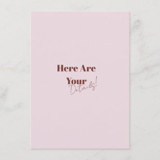 Elegant Modern Retro Bold Wedding Enclosure Card