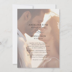 Elegant Modern Romantic Photo Wedding Invitation