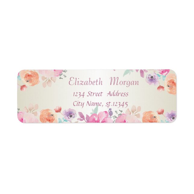 Elegant Modern  Romantic Watercolor  Flowers (Front)