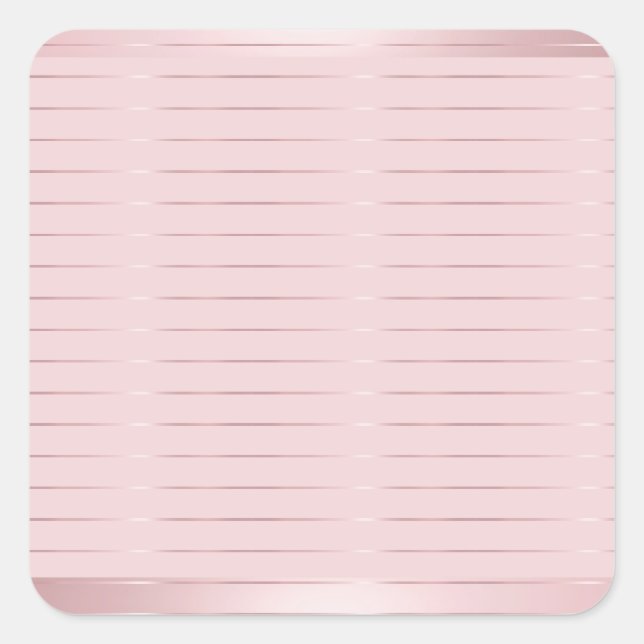 Elegant Modern Rose Gold Blank Template Trendy Square Sticker (Front)