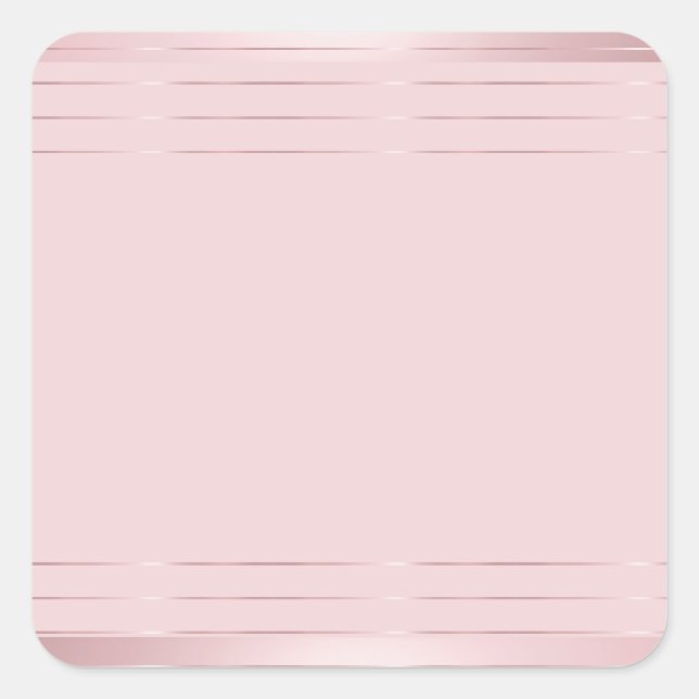 Elegant Modern Rose Gold Blank Template Trendy Square Sticker (Front)