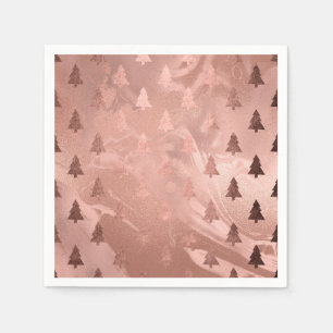 Elegant modern rose gold Christmas tree pattern Napkin