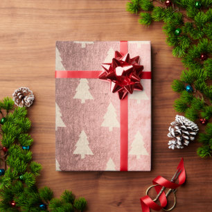 Elegant modern rose gold Christmas tree pattern Wrapping Paper