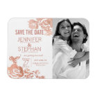 Elegant Modern Rose Gold Floral Save the Dates