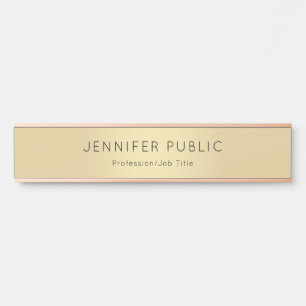 Elegant Modern Rose Gold Glamour Template Trendy Door Sign