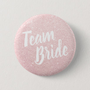 Elegant & modern rose gold glitter team bride 2 inch round button
