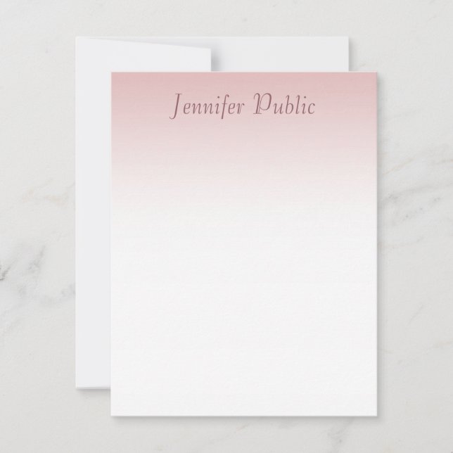 Elegant Modern Rose Gold Hand Script Template (Front)