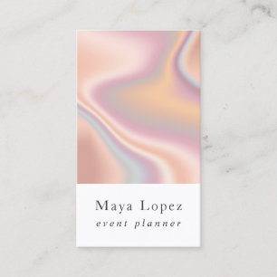 Elegant modern rose gold holographic event planner business card