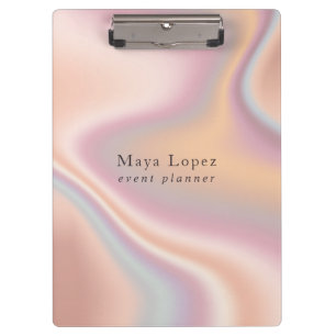 Elegant modern rose gold holographic event planner clipboard