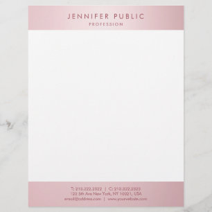 Elegant Modern Rose Gold Minimalist Template Letterhead