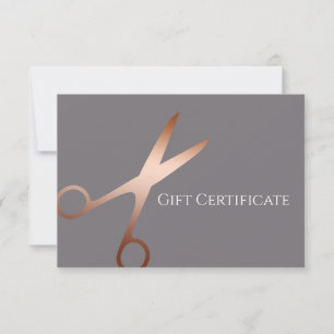 Elegant modern rose gold scissors hairstylist